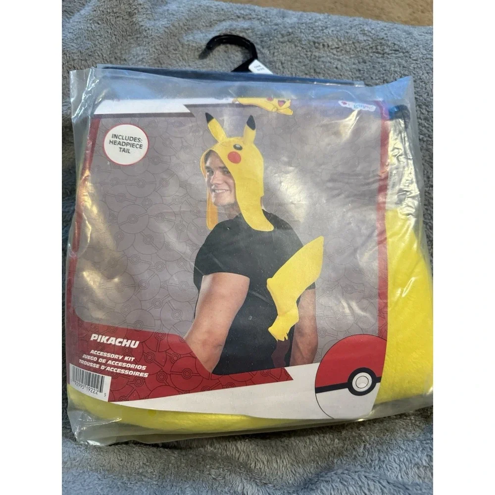 New Pkg Adult Pokemon Pikachu Costume Accessory Kit Headpiece & Tail